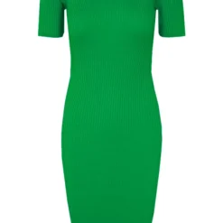 Aansluitende Ribstof Jurk Demi Bright Green -Mooie Stijl Verkoop Aansluitende Ribstof Jurk Demi Bright Green 586x900 1