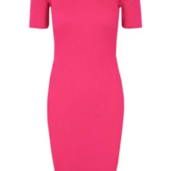 Aansluitende Ribstof Jurk Demi Roze -Mooie Stijl Verkoop Aansluitende Ribstof Jurk Demi Dust Roze 7 586x900 1