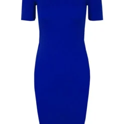 Aansluitende Ribstof Jurk Demi Kobalt -Mooie Stijl Verkoop Aansluitende Ribstof Jurk Demi Kobalt 63 586x900 1