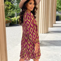 Aztec Jurk Chelby Paars Groen 14 Aztec Jurk Chelby Paars Groen -Mooie Stijl Verkoop Aztec Jurk Chelby Paars Groen 2 586x900 1