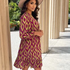 Aztec Jurk Chelby Paars Groen 18 Aztec Jurk Chelby Paars Groen -Mooie Stijl Verkoop Aztec Jurk Chelby Paars Groen 3 586x900 2