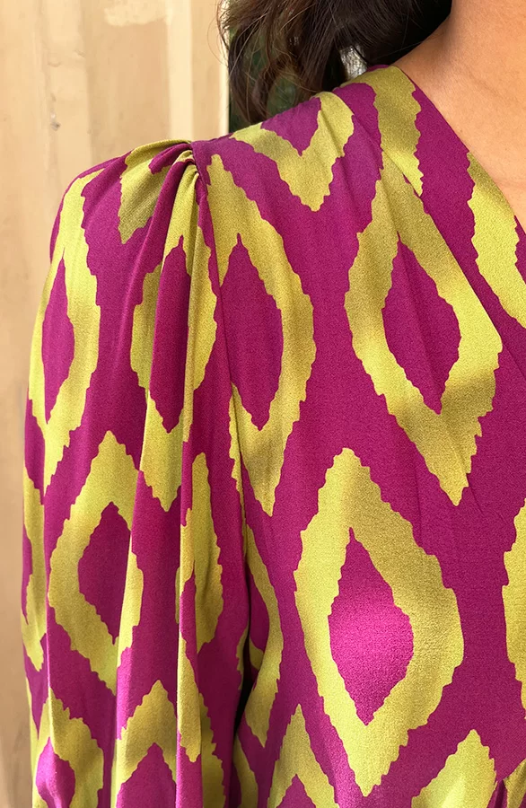 Aztec Jurk Chelby Paars Groen 6 Aztec Jurk Chelby Paars Groen - Afbeelding 6