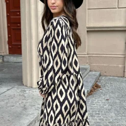 Aztec Jurk Chelby Zwart Beige