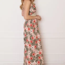 Bloemen Spaghetti Jurk Jacky Sand Koraal -Mooie Stijl Verkoop Bloemen Spaghetti Jurk Jacky Sand Koraal 4 586x900 1