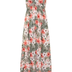 Bloemen Spaghetti Jurk Jacky Sand Koraal -Mooie Stijl Verkoop Bloemen Spaghetti Jurk Jacky Sand Koraal 586x900 2