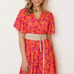 Bloemenprint Jurk Nikkie Oranje Paars