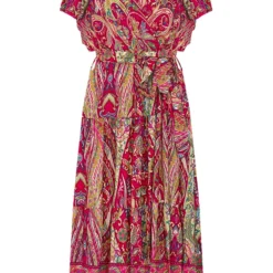 Bohemian Midi Jurk Aimee Fuchsia -Mooie Stijl Verkoop Bohemian Maxi Jurk Aimee Rood 586x900 1