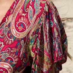 Bohemian Midi Jurk Aimee Fuchsia -Mooie Stijl Verkoop Bohemian Midi Jurk Aimee Fuchsia 2 586x900 1