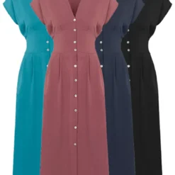 Deal V-hals Strik Jurk Fea -Mooie Stijl Verkoop Deal V hals strik Jurk Fea 1 586x900 2