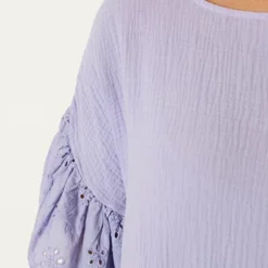 Detailed Katoenen Jurk Robin Lila -Mooie Stijl Verkoop Detailed Katoenen Jurk Robin Lila close 586x900 1