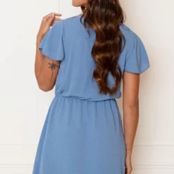 Detailed Strik Jurk Kensi Jeansblauw -Mooie Stijl Verkoop Detailed Strik Jurk Kensi Jeansblauw 7 586x900 1