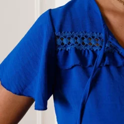 Detailed Strik Jurk Kensi Kobalt -Mooie Stijl Verkoop Detailed Strik Jurk Kensi Kobalt 3 586x900 1