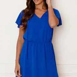 Detailed Strik Jurk Kensi Kobalt -Mooie Stijl Verkoop Detailed Strik Jurk Kensi Kobalt 5 586x900 2