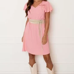 Detailed Strik Jurk Kensi Soft Pink -Mooie Stijl Verkoop Detailed Strik Jurk Kensi Soft Pink 4 586x900 1