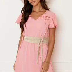 Detailed Strik Jurk Kensi Soft Pink -Mooie Stijl Verkoop Detailed Strik Jurk Kensi Soft Pink 5 586x900 2