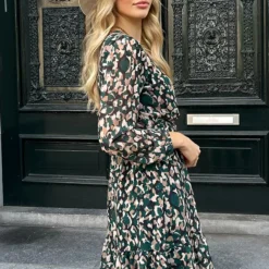 Dots Strik Jurk Vivian Smaragd -Mooie Stijl Verkoop Dots Strik Jurk Vivian Smaragd 3 586x900 1