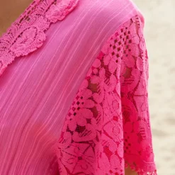 Embroidery Maxi Jurk Maureen Fuchsia -Mooie Stijl Verkoop Embroidery Maxi Jurk Maureen Fuchsia 1 586x900 2