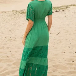 Embroidery Maxi Jurk Maureen Groen -Mooie Stijl Verkoop Embroidery Maxi Jurk Maureen Groen 2 586x900 1