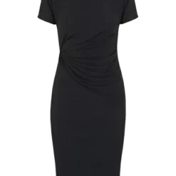 Gedrapeerde Col Jurk Noor Zwart -Mooie Stijl Verkoop Gedrapeerde Col Jurk Noor Zwart 586x900 1