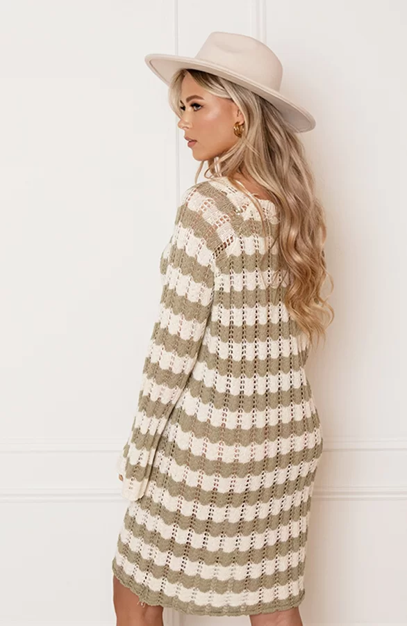 Gehaakte Wavy Jurk Maura Army Ecru 10 Gehaakte Wavy Jurk Maura Army Ecru - Afbeelding 10