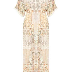 Ibiza Maxi Print Jurk Yvette Beige -Mooie Stijl Verkoop Ibiza Maxi Print Jurk Yvette Beige 586x900 1