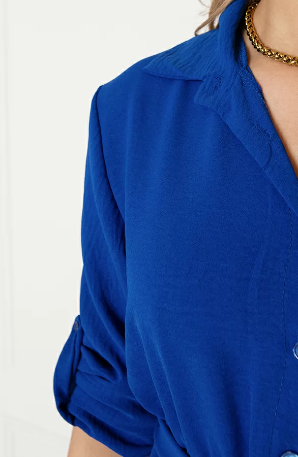 Laagjes Strik Jurk Rina Kobalt 6 Laagjes Strik Jurk Rina Kobalt - Afbeelding 6