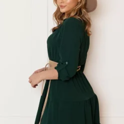 Laagjes Strik Jurk Rina Smaragd -Mooie Stijl Verkoop Laagjes Strik Jurk Rina Smaragd 6 586x900 1