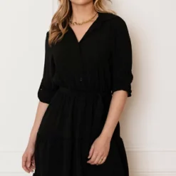 Laagjes Strik Jurk Rina Zwart