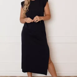 Lange Jurk Met Split Marit Marine