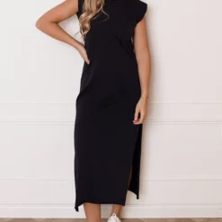 Lange Jurk Met Split Marit Marine -Mooie Stijl Verkoop Lange Jurk Met Split Marit Marine2 1 586x900 2