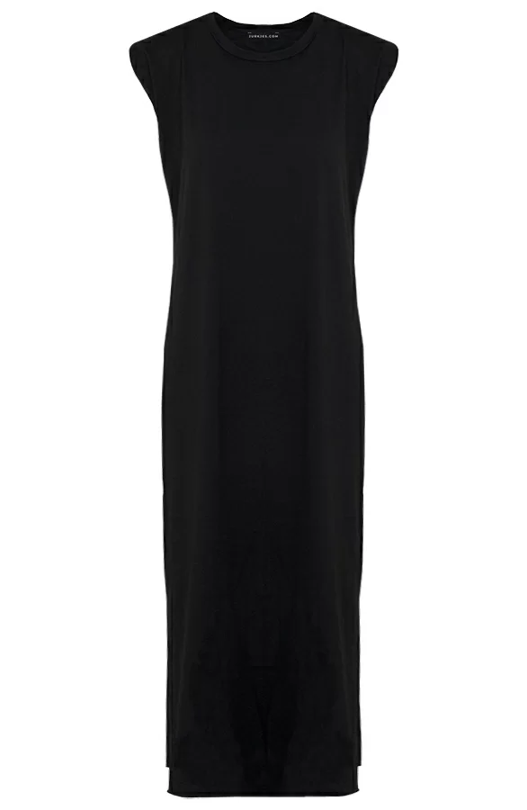 Lange Jurk Met Split Marit Zwart 8 Lange Jurk Met Split Marit Zwart - Afbeelding 8