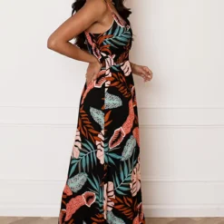 Leaves Spaghetti Jurk Jacky Zwart -Mooie Stijl Verkoop Leaves Spaghetti Jurk Jacky Zwart 4 586x900 1