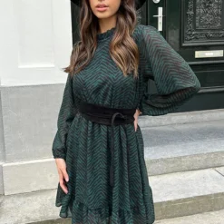 Limited Print Jurk Yade Smaragd