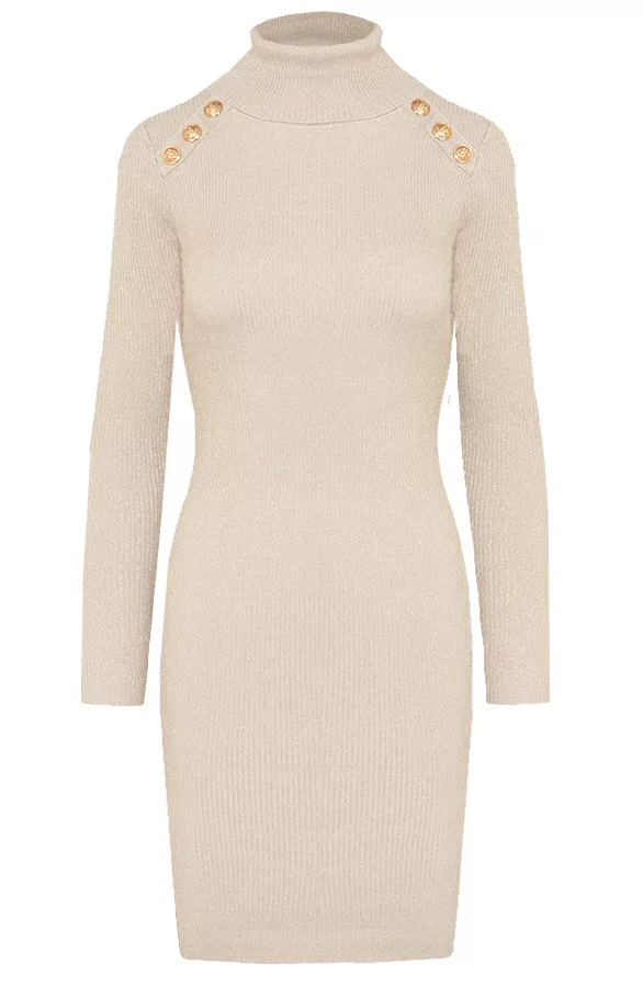 Lurex Ribstof Jurk Shayna 7 Lurex Ribstof Jurk Shayna - Afbeelding 7