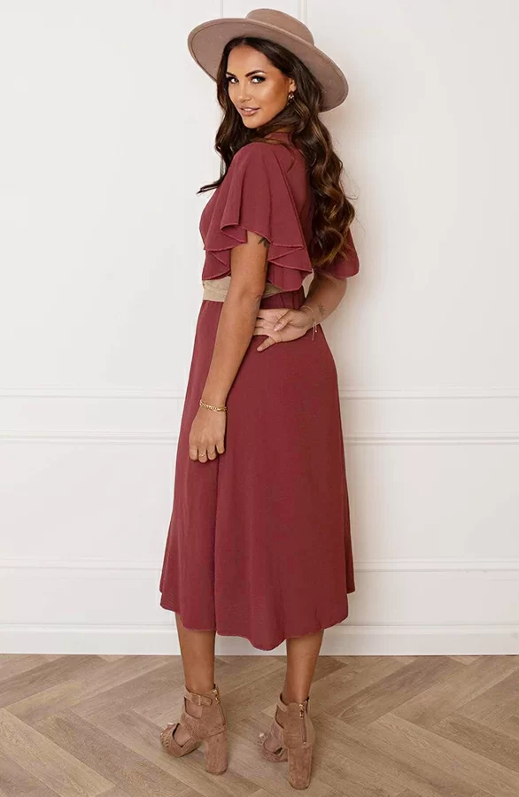 Midi Jurk Nikkie Dust Roze 5 Midi Jurk Nikkie Dust Roze - Afbeelding 5