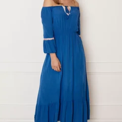Maxi Offshoulder Jurk Laila Kobalt