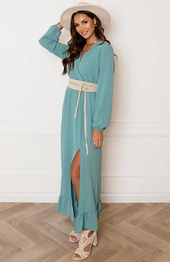 Maxi Strik Jurk Elize Mint 8 Maxi Strik Jurk Elize Mint - Afbeelding 8