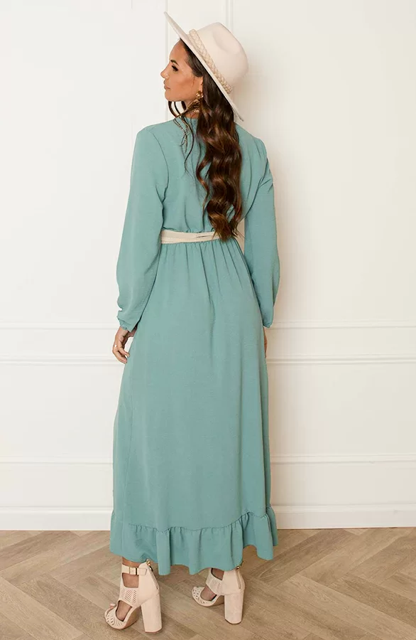 Maxi Strik Jurk Elize Mint 9 Maxi Strik Jurk Elize Mint - Afbeelding 9