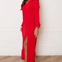 Maxi Strik Jurk Elize Rood -Mooie Stijl Verkoop Maxi Strik Jurk Elize Rood 2 586x900 1
