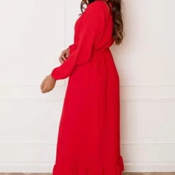 Maxi Strik Jurk Elize Rood -Mooie Stijl Verkoop Maxi Strik Jurk Elize Rood 3 586x900 1
