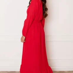 Maxi Strik Jurk Elize Rood -Mooie Stijl Verkoop Maxi Strik Jurk Elize Rood 4 586x900 1