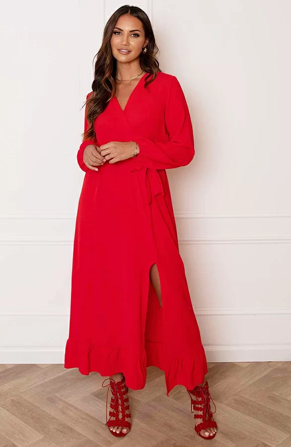 Maxi Strik Jurk Elize Rood