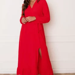 Deal Maxi Strik Jurk Elize -Mooie Stijl Verkoop Maxi Strik Jurk Elize Rood 7 586x900 3