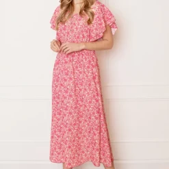 Midi Bloemenprint Jurk Alicia Roze 16 Midi Bloemenprint Jurk Alicia Roze -Mooie Stijl Verkoop Midi Bloemenprint Jurk Alicia Roze 4 586x900 2