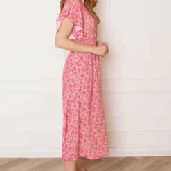 Midi Bloemenprint Jurk Alicia Roze 14 Midi Bloemenprint Jurk Alicia Roze -Mooie Stijl Verkoop Midi Bloemenprint Jurk Alicia Roze 5 586x900 1