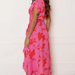 Midi Jurk Bloemen Jenny Roze Rood 15 Midi Jurk Bloemen Jenny Roze Rood -Mooie Stijl Verkoop Midi Jurk Bloemen Jenny Roze Rood 2 586x900 1