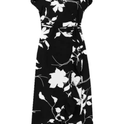 Midi Jurk Bloemen Jenny Zwart Beige -Mooie Stijl Verkoop Midi Jurk Bloemen Jenny Zwart Beige 586x900 1