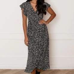 Midi Jurk Cheetah Jenny Zwart