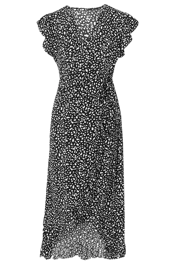 Midi Jurk Cheetah Jenny Zwart 7 Midi Jurk Cheetah Jenny Zwart - Afbeelding 7