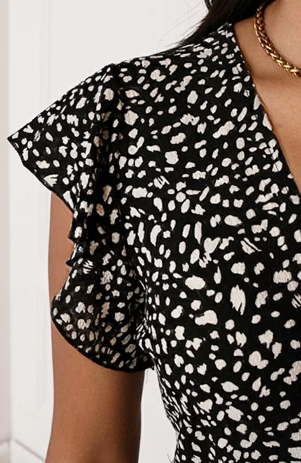 Midi Jurk Cheetah Jenny Zwart 6 Midi Jurk Cheetah Jenny Zwart - Afbeelding 6